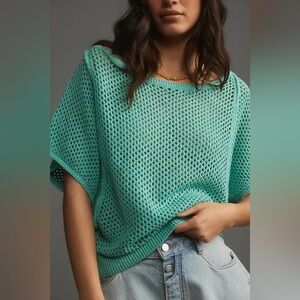 Anthropologie Pilcro Open Stitch Crew Neck Sweater